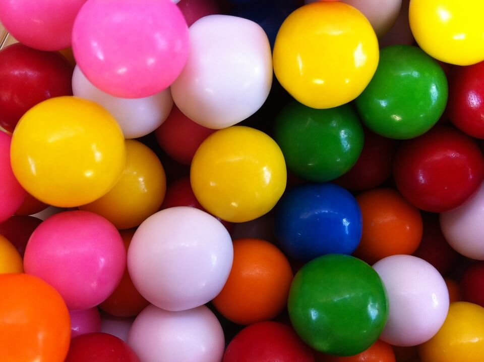 Colourful gum balls